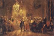 Adolf Friedrich Erdmann Menzel The Flute Concert of Frederick II at Sanssouci china oil painting reproduction